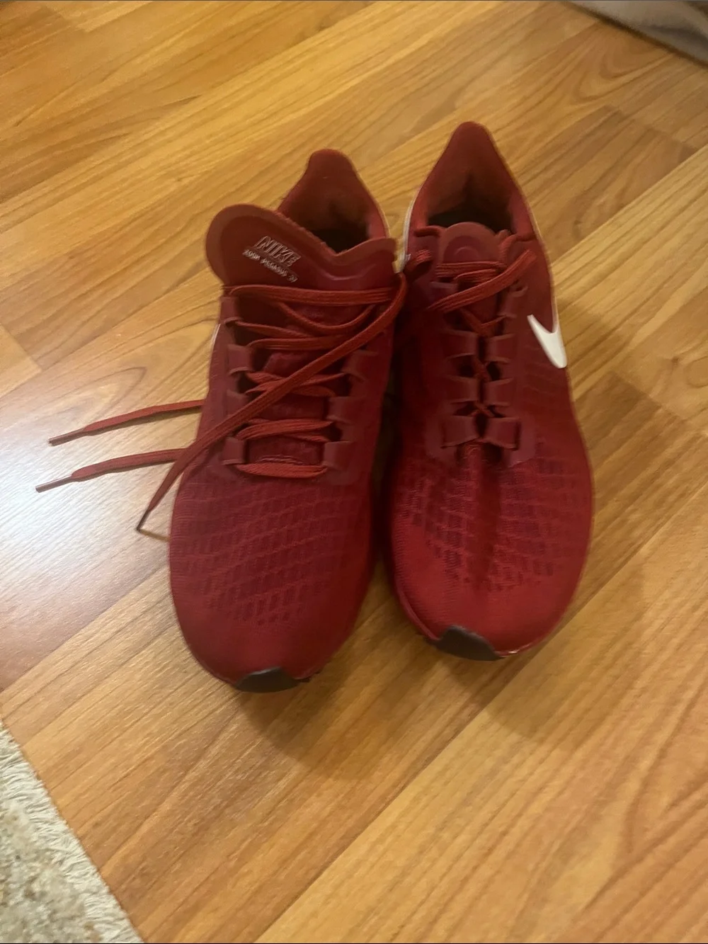 Nike women's Pegasus Red Running Sneaker with White Swoosh